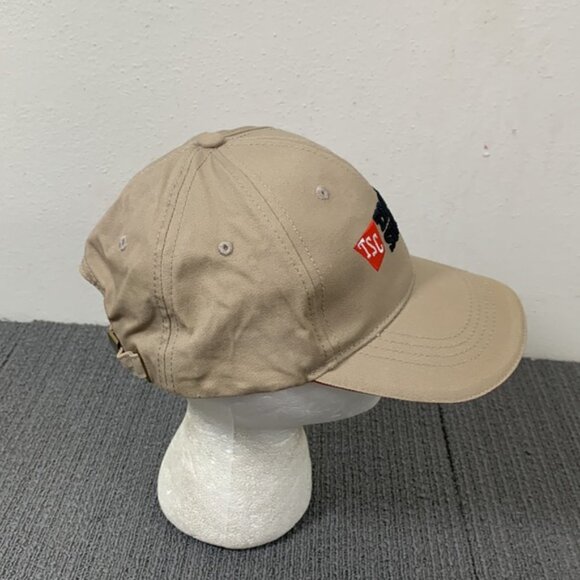 TSC Tractor Supply Co Baseball Hat Cap Mens Adjustable Beige Red Strapback - Picture 8 of 12